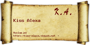 Kiss Alexa névjegykártya